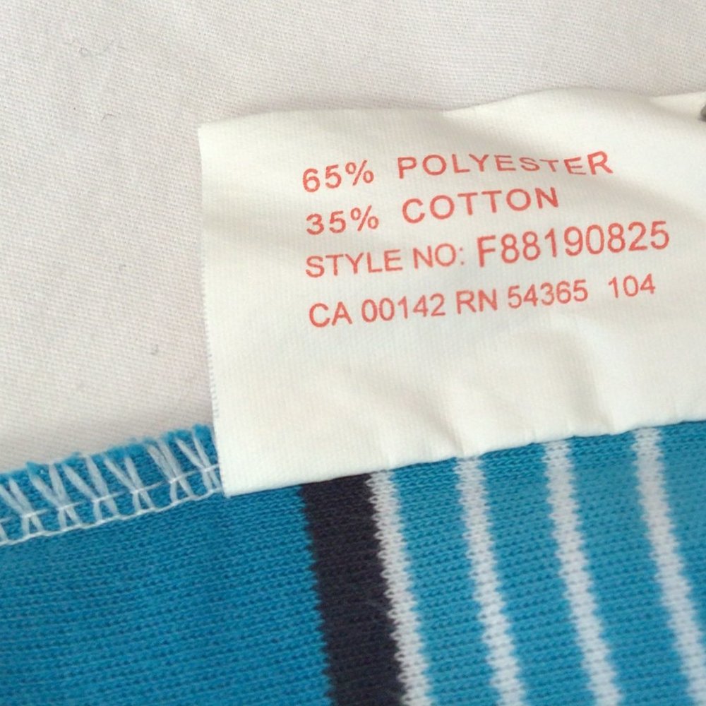 Tan Jay - Teal, white, black and tan horizontal stripe short sleeve top - Picture 7 of 7